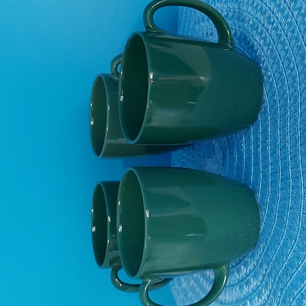 💗Vintage Corelle Green Mugs x 4 Retro